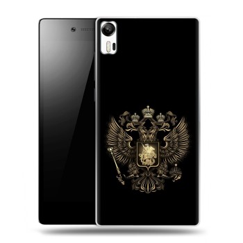 Дизайнерский силиконовый чехол для Lenovo Vibe Shot герб России золотой (на заказ)