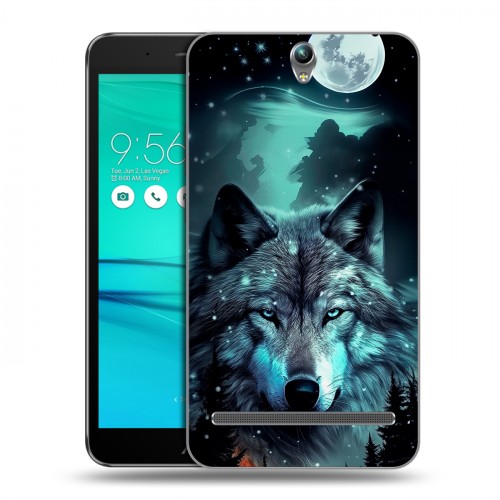 Дизайнерский пластиковый чехол для ASUS ZenFone Go ZB690KG Волк и луна