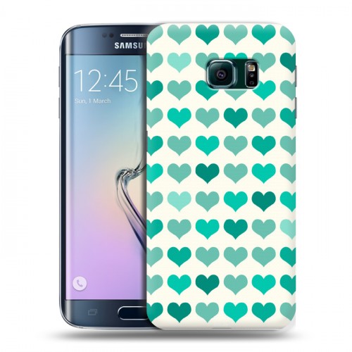 Дизайнерский пластиковый чехол для Samsung Galaxy S6 Edge Сердечные узоры