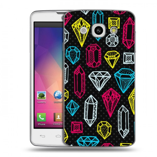 Дизайнерский пластиковый чехол для LG L60 Яркие алмазы