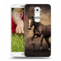 Дизайнерский пластиковый чехол для LG Optimus G2 mini Лошади
