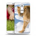 Дизайнерский пластиковый чехол для LG Optimus G2 mini Львы