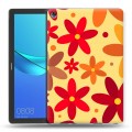Дизайнерский силиконовый чехол для Huawei MediaPad M5 10.8 Бежевые цветы