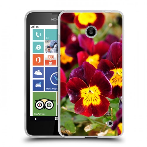 Дизайнерский пластиковый чехол для Nokia Lumia 630/635 Анютины глазки