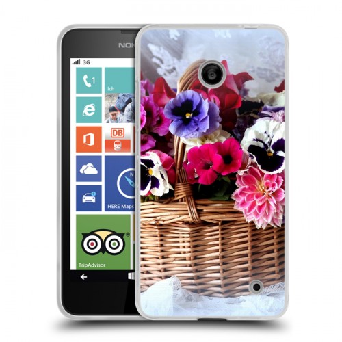 Дизайнерский пластиковый чехол для Nokia Lumia 630/635 Анютины глазки