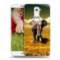 Дизайнерский пластиковый чехол для LG Optimus G2 mini Слоны