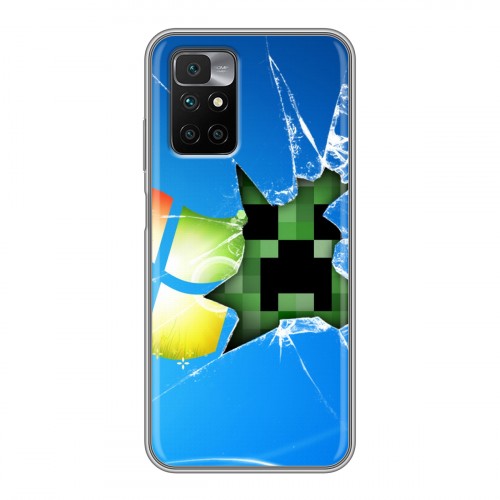 Дизайнерский силиконовый чехол для Xiaomi Redmi 10 Minecraft