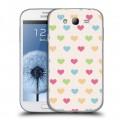 Дизайнерский пластиковый чехол для Samsung Galaxy Grand Узорные сердечки