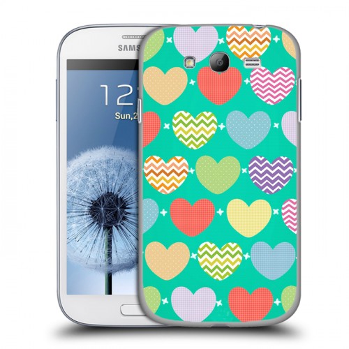 Дизайнерский пластиковый чехол для Samsung Galaxy Grand Узорные сердечки