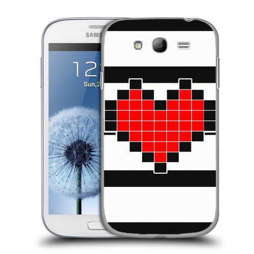 Дизайнерский пластиковый чехол для Samsung Galaxy Grand Пиксельные сердца