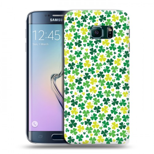 Дизайнерский пластиковый чехол для Samsung Galaxy S6 Edge Клеверные шаблоны