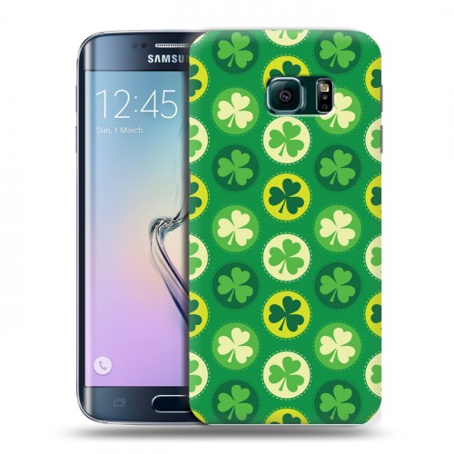Дизайнерский пластиковый чехол для Samsung Galaxy S6 Edge Клеверные шаблоны