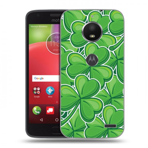 Дизайнерский пластиковый чехол для Motorola Moto E4 Клеверные шаблоны