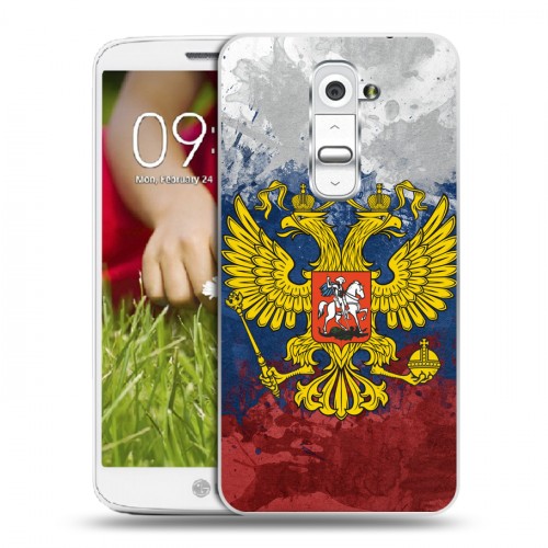 Дизайнерский пластиковый чехол для LG Optimus G2 mini Российский флаг и герб