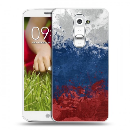 Дизайнерский пластиковый чехол для LG Optimus G2 mini Российский флаг