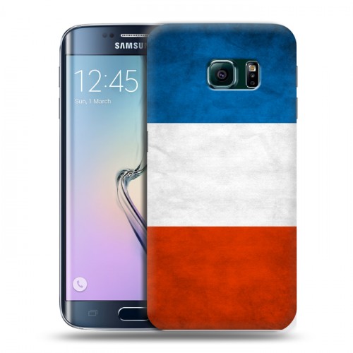 Дизайнерский пластиковый чехол для Samsung Galaxy S6 Edge Флаг Франции