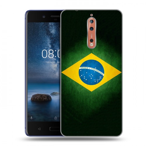 Дизайнерский пластиковый чехол для Nokia 8 Флаг Бразилии