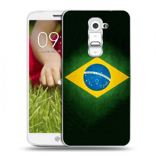 Дизайнерский пластиковый чехол для LG Optimus G2 mini Флаг Бразилии