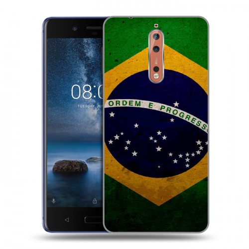 Дизайнерский пластиковый чехол для Nokia 8 Флаг Бразилии