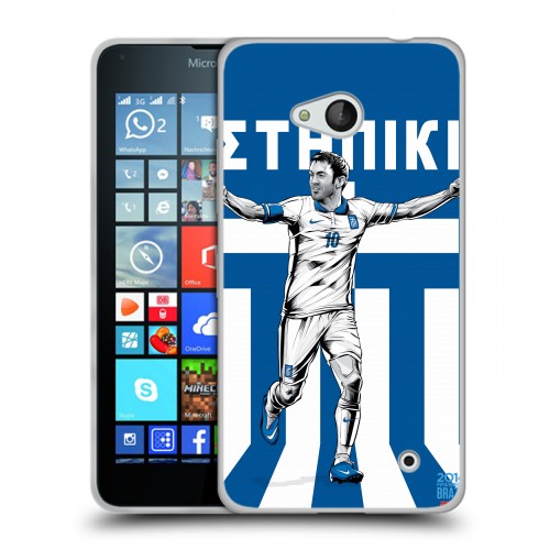 Дизайнерский пластиковый чехол для Microsoft Lumia 640 Флаг Греции