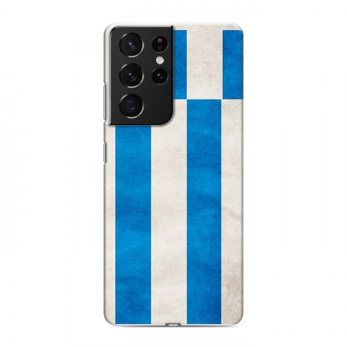 Дизайнерский пластиковый чехол для Samsung Galaxy S21 Ultra Флаг Греции