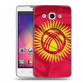 Дизайнерский пластиковый чехол для LG L60 Флаг Киргизии