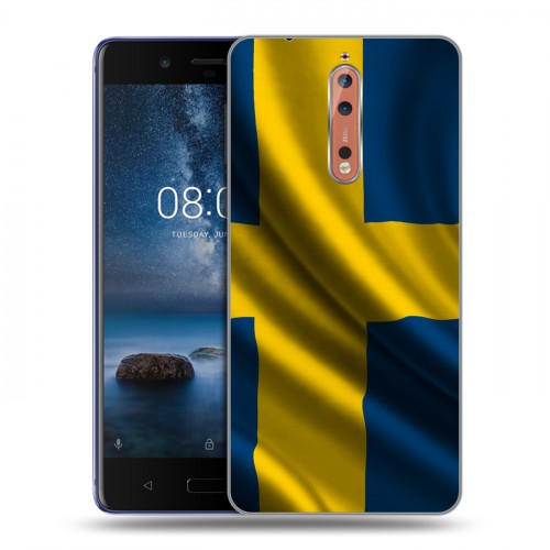 Дизайнерский пластиковый чехол для Nokia 8 Флаг Швеции