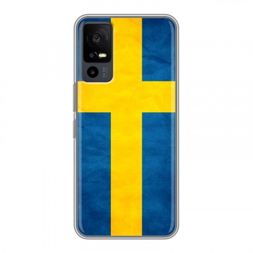 Дизайнерский силиконовый чехол для TCL 40R 5G Флаг Швеции