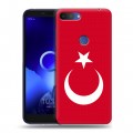 Дизайнерский пластиковый чехол для Alcatel 1S (2019) Флаг Турции