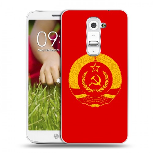Дизайнерский пластиковый чехол для LG Optimus G2 mini Флаг СССР