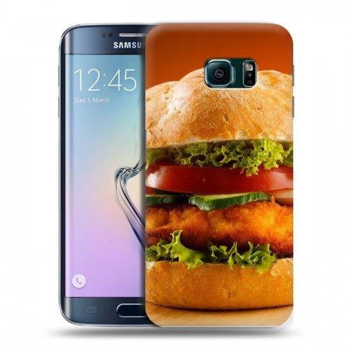 Дизайнерский пластиковый чехол для Samsung Galaxy S6 Edge Бургеры