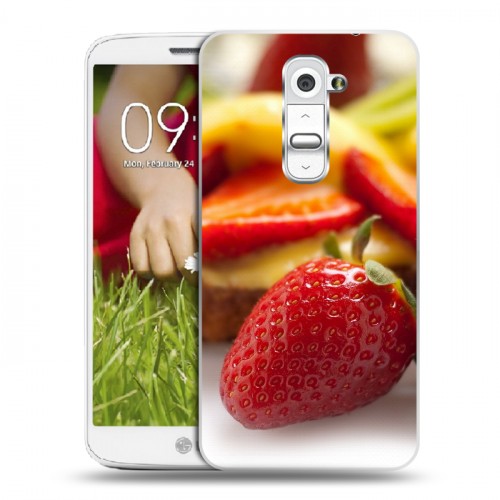 Дизайнерский пластиковый чехол для LG Optimus G2 mini Клубника