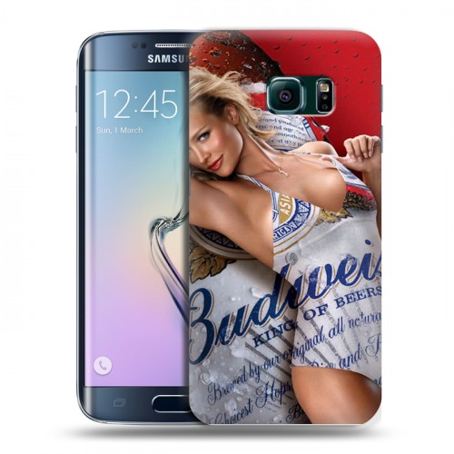 Дизайнерский пластиковый чехол для Samsung Galaxy S6 Edge Budweiser