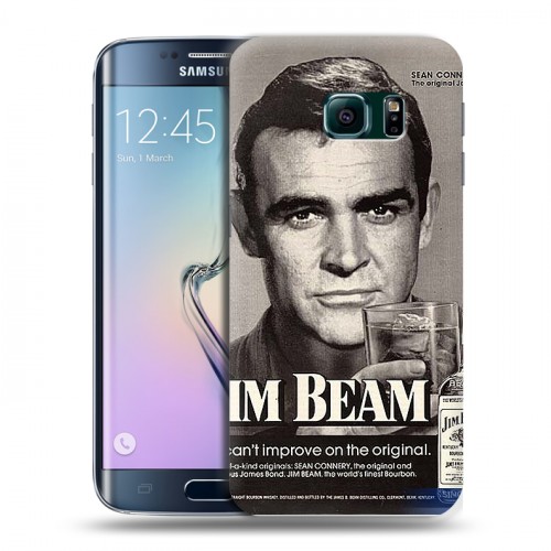 Дизайнерский пластиковый чехол для Samsung Galaxy S6 Edge Jim Beam