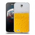Дизайнерский пластиковый чехол для Lenovo A859 Ideaphone Пузырьки пива