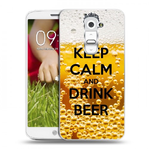 Дизайнерский пластиковый чехол для LG Optimus G2 mini Пузырьки пива