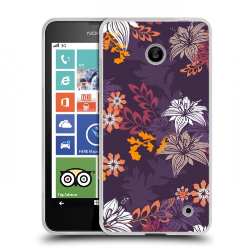 Дизайнерский пластиковый чехол для Nokia Lumia 630/635 Цветочные паттерны