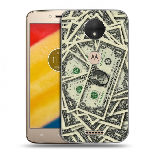 Дизайнерский пластиковый чехол для Motorola Moto C Текстуры денег