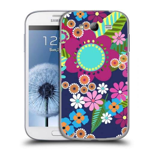Дизайнерский пластиковый чехол для Samsung Galaxy Grand Цветочные паттерны