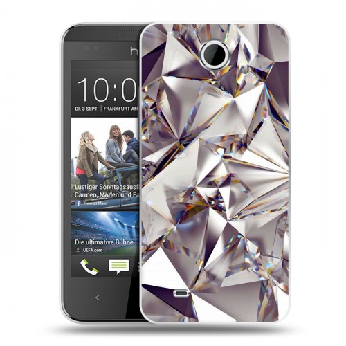 Дизайнерский пластиковый чехол для HTC Desire 300 Кристаллы