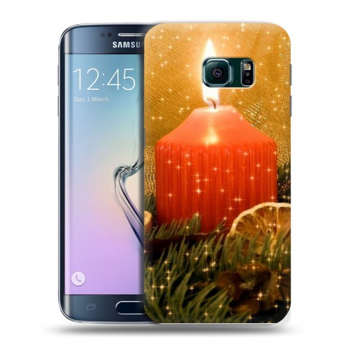 Дизайнерский пластиковый чехол для Samsung Galaxy S6 Edge Новогодние свечки