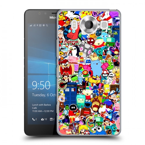 Дизайнерский пластиковый чехол для Microsoft Lumia 950 Яркие стикеры