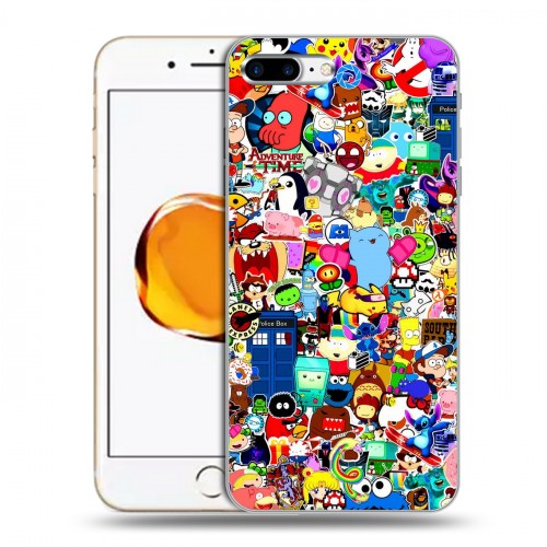 Дизайнерский силиконовый чехол для Iphone 7 Plus / 8 Plus Яркие стикеры