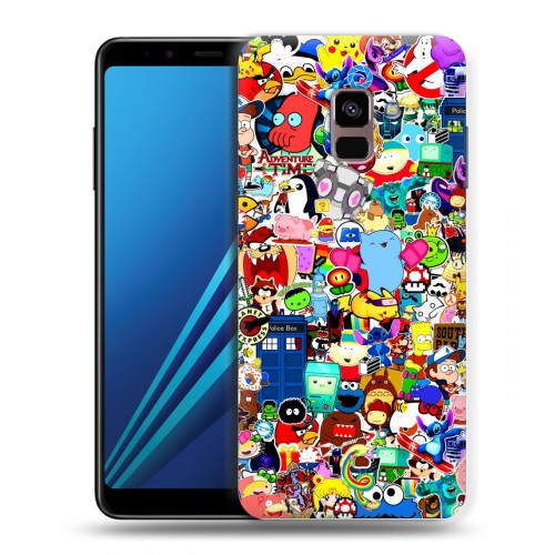 Дизайнерский пластиковый чехол для Samsung Galaxy A8 Plus (2018) Яркие стикеры