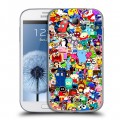 Дизайнерский пластиковый чехол для Samsung Galaxy Grand Яркие стикеры