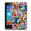 Дизайнерский пластиковый чехол для Microsoft Lumia 435 Яркие стикеры