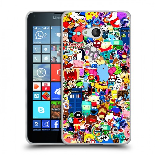 Дизайнерский пластиковый чехол для Microsoft Lumia 640 Яркие стикеры