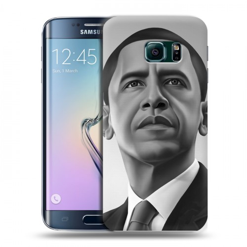 Дизайнерский пластиковый чехол для Samsung Galaxy S6 Edge Барак Обама