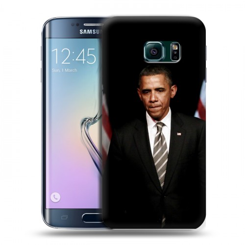 Дизайнерский пластиковый чехол для Samsung Galaxy S6 Edge Барак Обама
