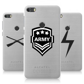 Дизайнерский силиконовый чехол для Alcatel Idol 5 Прозрачные армия
